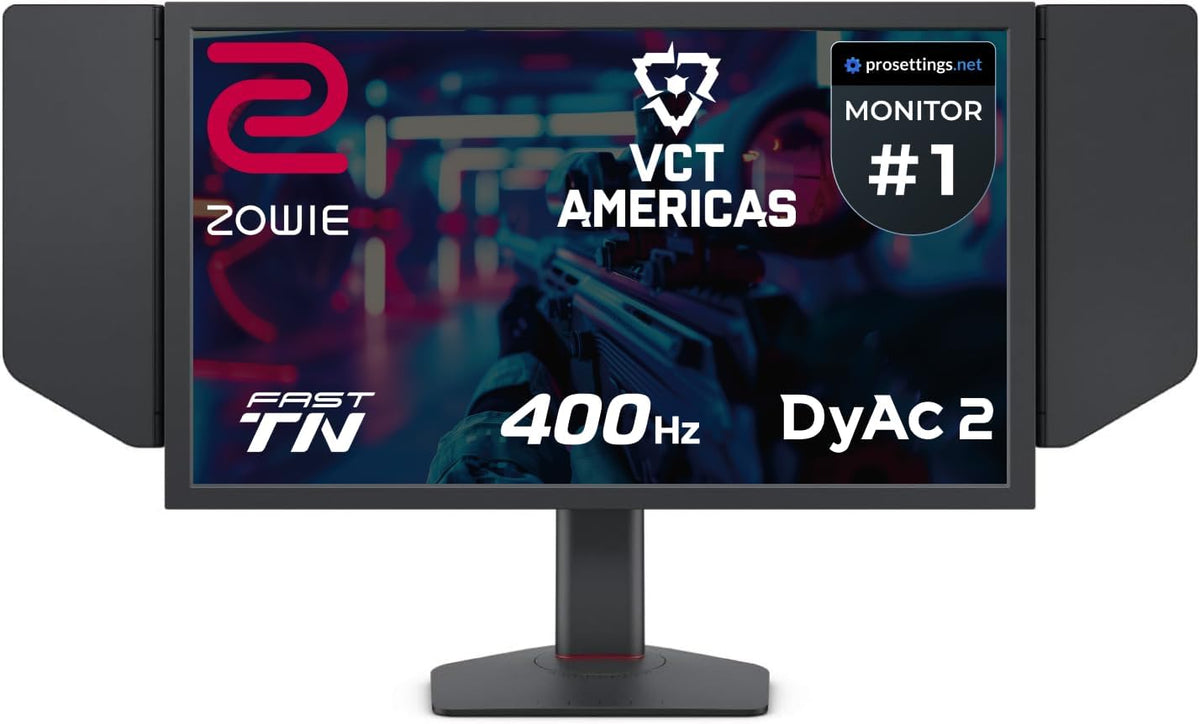 BenQ Zowie XL2566X+ Gaming Monitor featuring 400Hz refresh rate and DyAc 2 technology for competitive gaming.